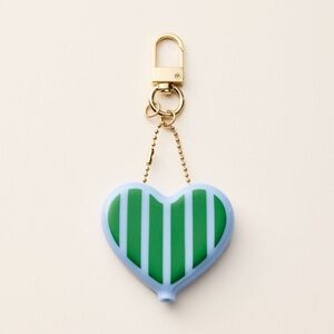 ⭐️NEW⭐️ Target x Kate Spade Striped Heart Coin Purse Bag Charm Keychain NWT